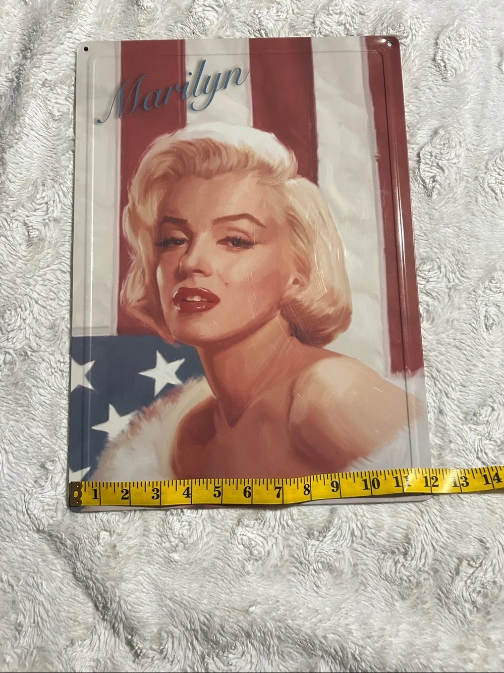 Marilyn Vintage Glam Metal Wall Sign - Red, Blue, White